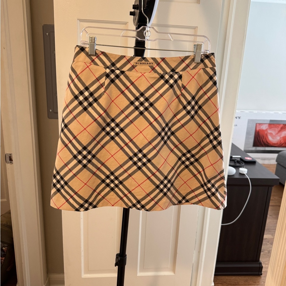 Burberry Tan A-Line Mini Skirt Casual